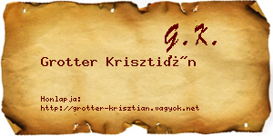 Grotter Krisztián névjegykártya